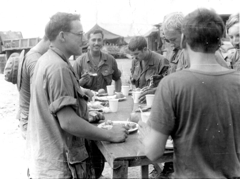 1st Platoon chowing down and enjoying the moment.
