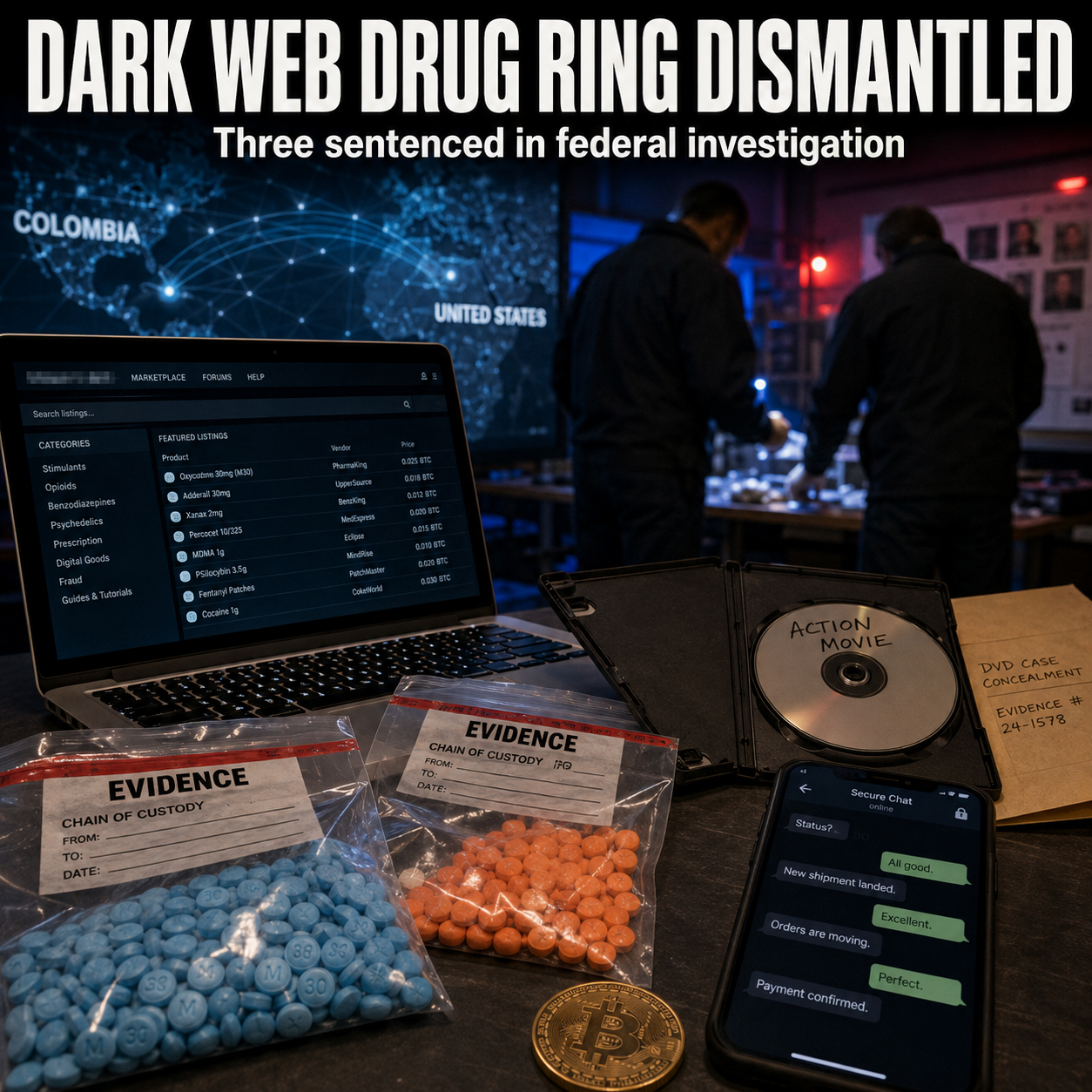 Dark Web Drug Trafficking Operation Dismantled; Three Men Sentenced - Ashland County Pictures