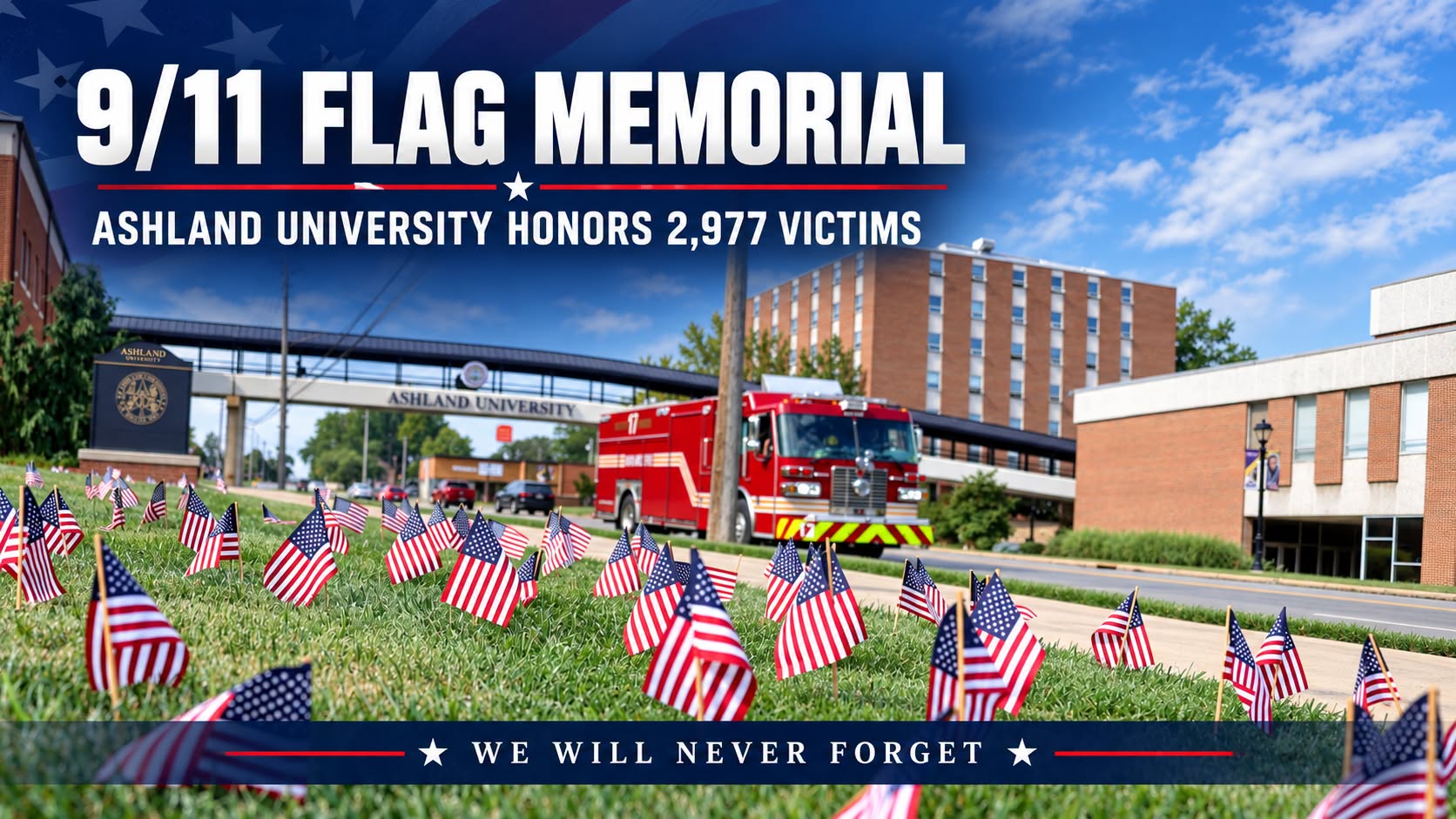 Ashland University Students Honor 2,977 Victims With 9/11 Flag Memorial - Ashland County Pictures