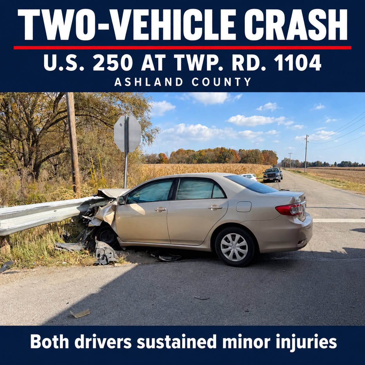 Two-Vehicle Crash Shuts Down U.S. 250 at Township Road 1104 - Ashland County Pictures