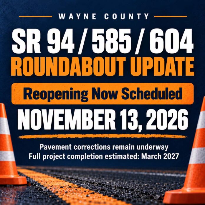 Wayne County Roundabout Reopening Pushed Back to November 13 - Ashland ...